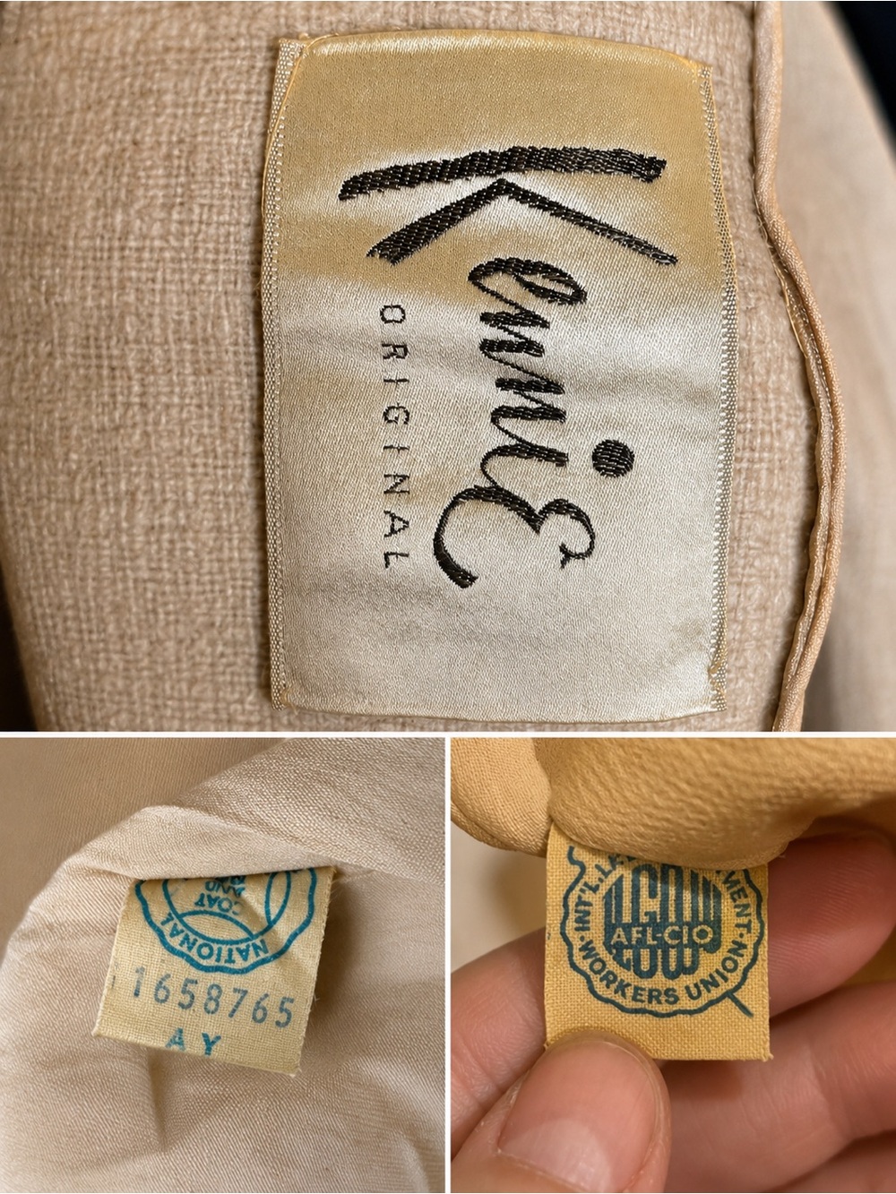 Vintage 50s 60s Women's Taupe Wool-Blend Swing Coat by Kenny originals - Picture 3 of 3